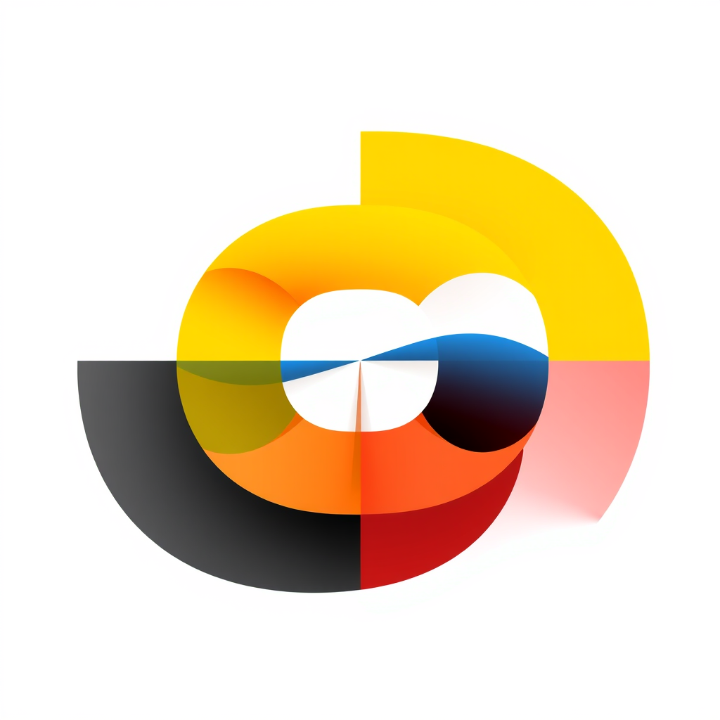 Four pillars geometric illustration